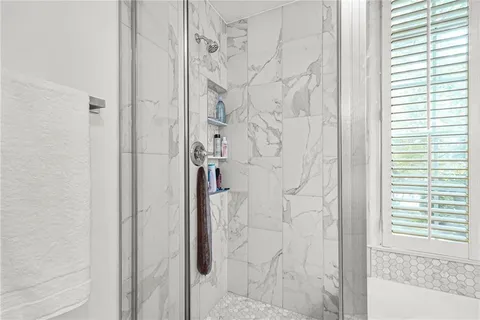 a bathroom with a shower