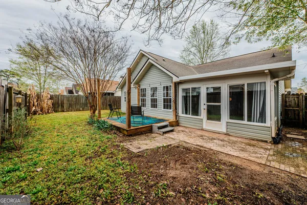 a house view with a garden space
