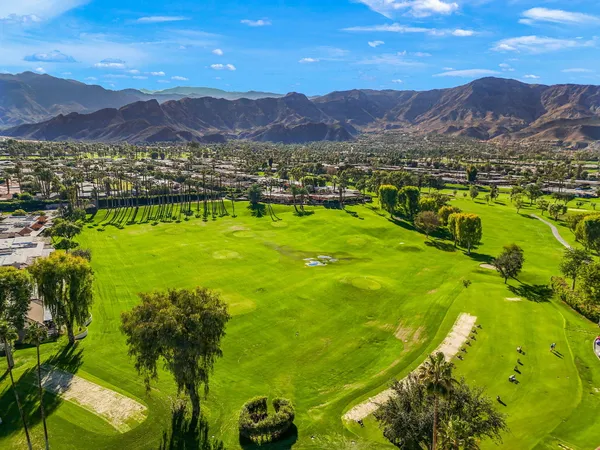 a aerial view of a house with a garden