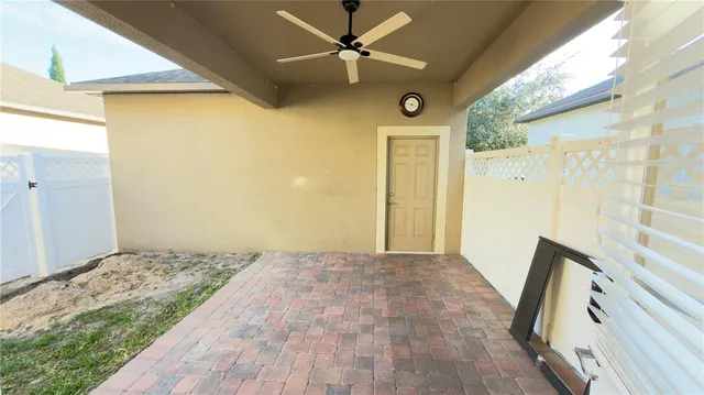 a view of a ceiling fan