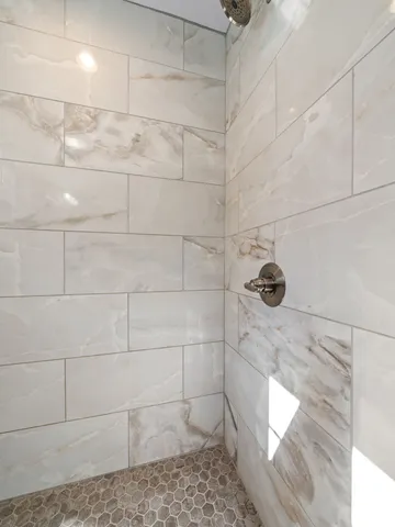 a bathroom with a shower