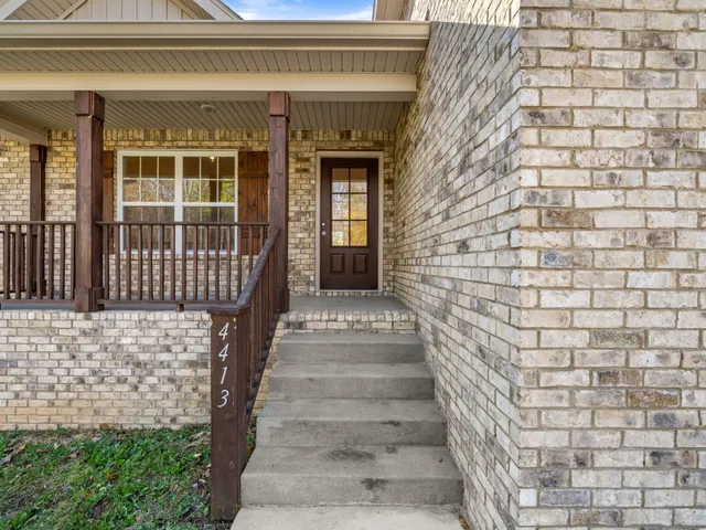 a front view of a house with a window