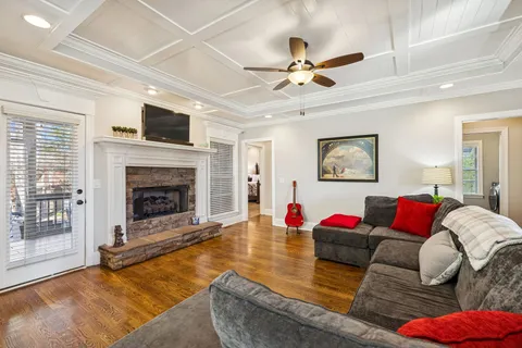 a living room with furniture