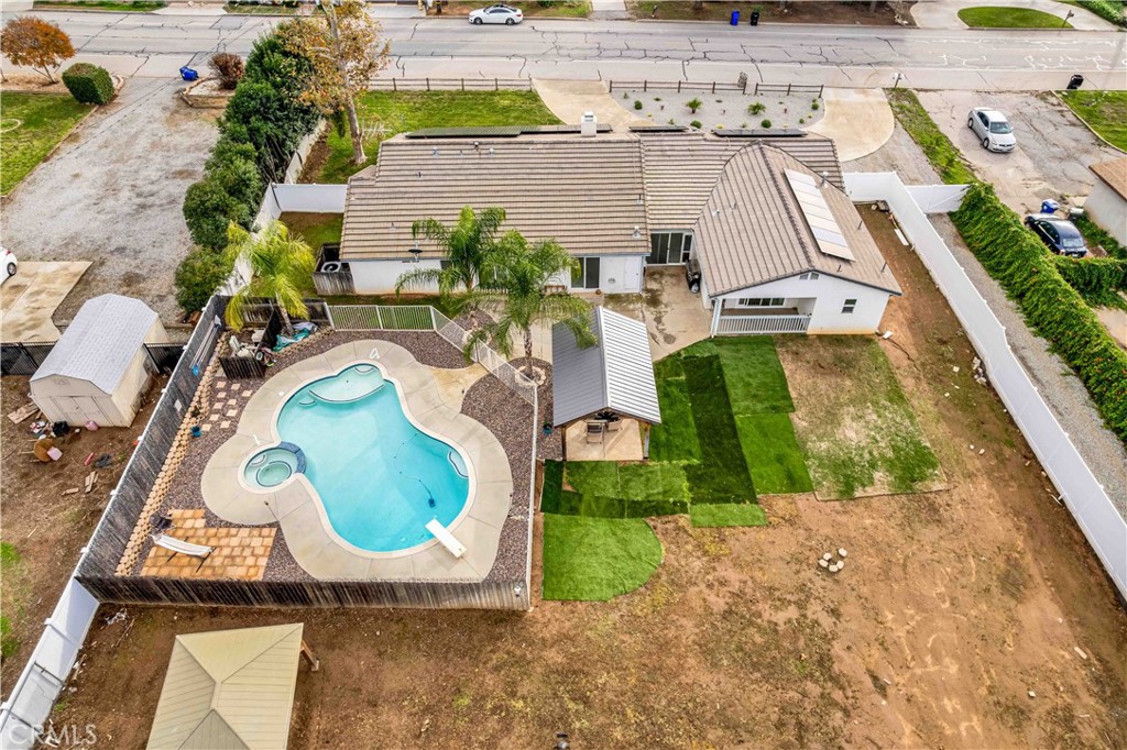 35716 Wildwood Canyon Road Yucaipa, CA 92399 - Photo 40 of 57 an aerial view of a house with a swimming pool