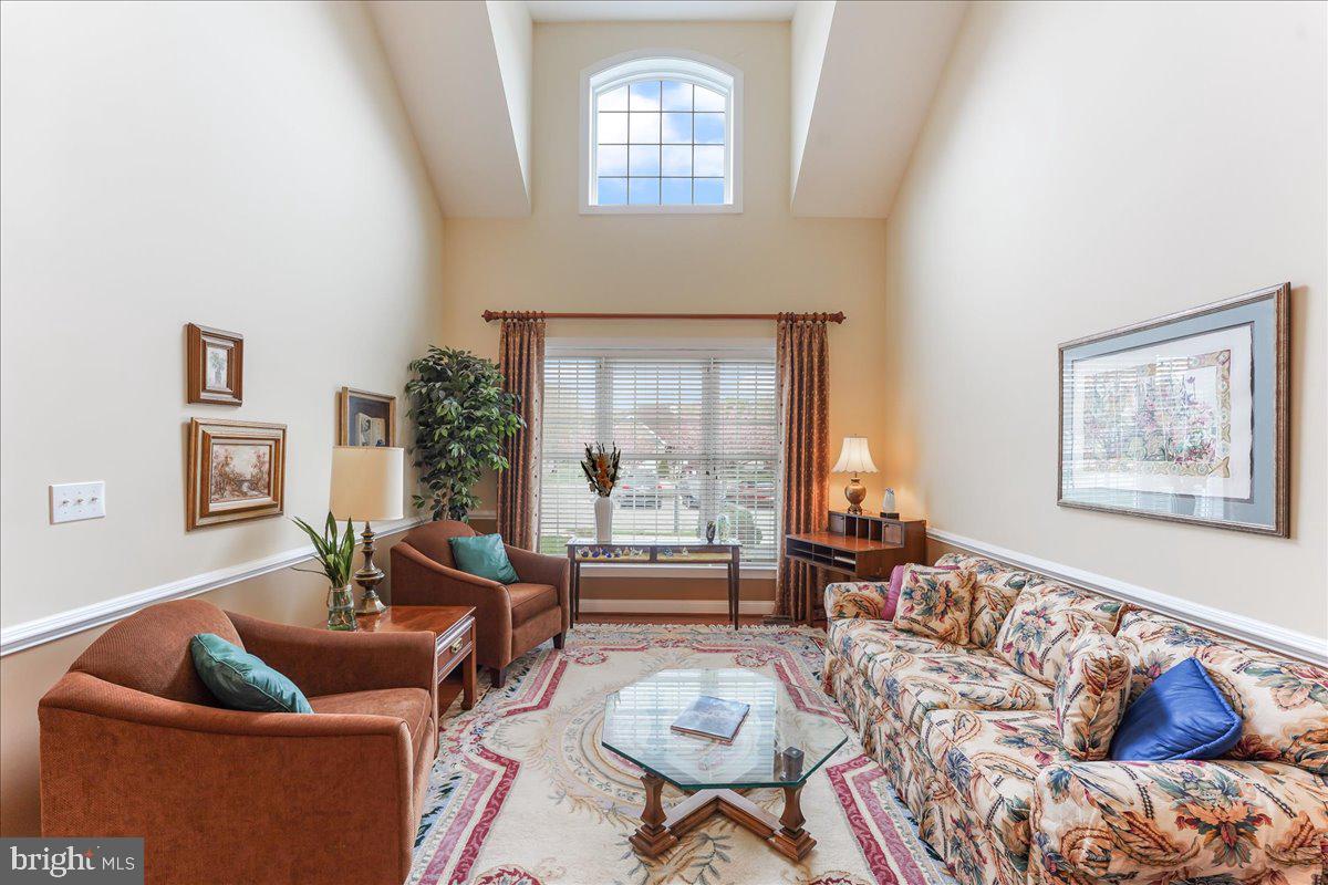 Living room with wall of windows