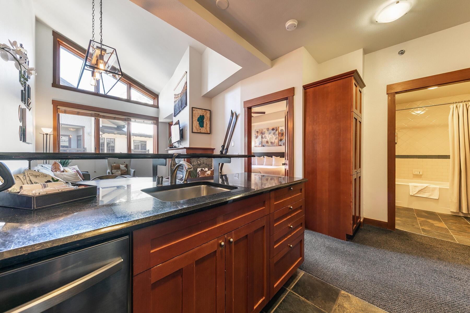 1750 Village East Road, Unit 5418 Olympic Valley, CA 96146 - Photo 11 of 21 a kitchen with a sink and cabinets