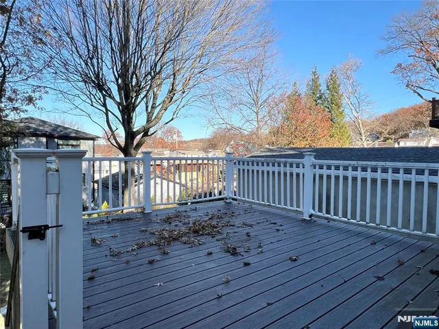 a view of a wooden deck