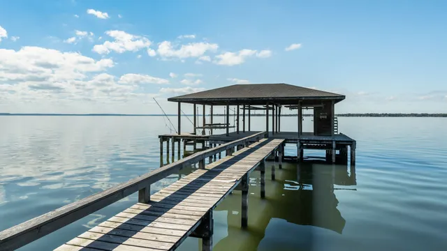 a view of a balcony with lake view