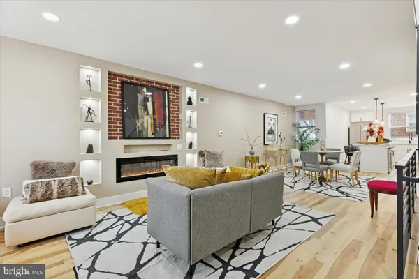 a living room with furniture and a couch