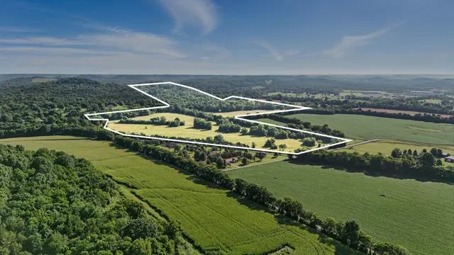 an aerial view of a house