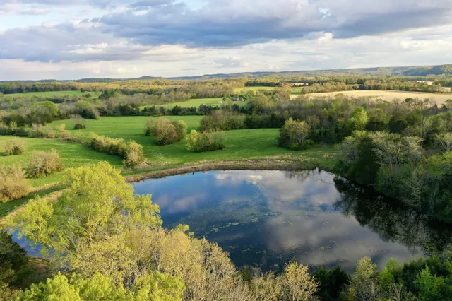 a view of a pathway with a lake