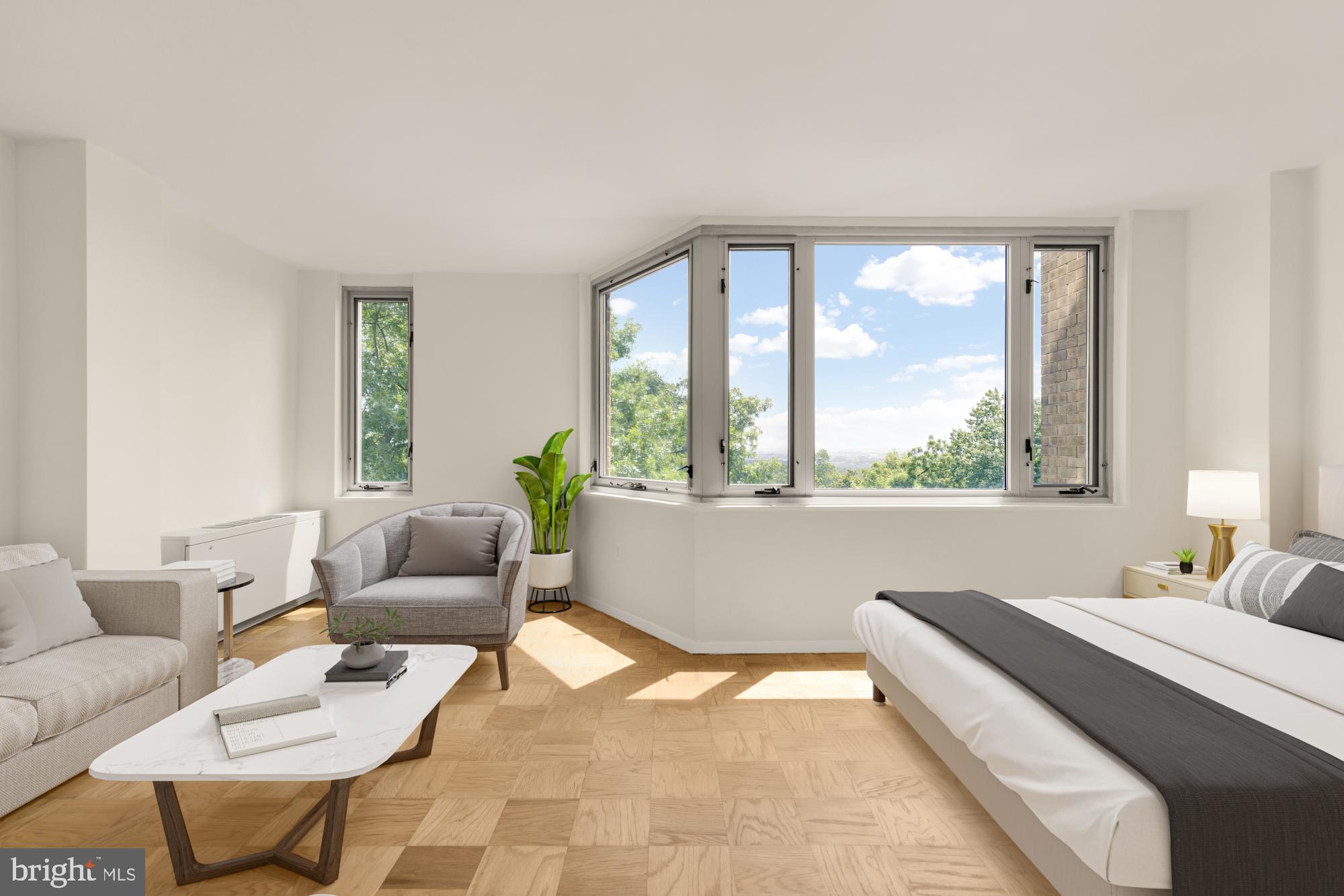 2800 Wisconsin Avenue Northwest, Unit 609 Washington, DC 20007 - Photo 1 of 20 a living room with furniture and a large window