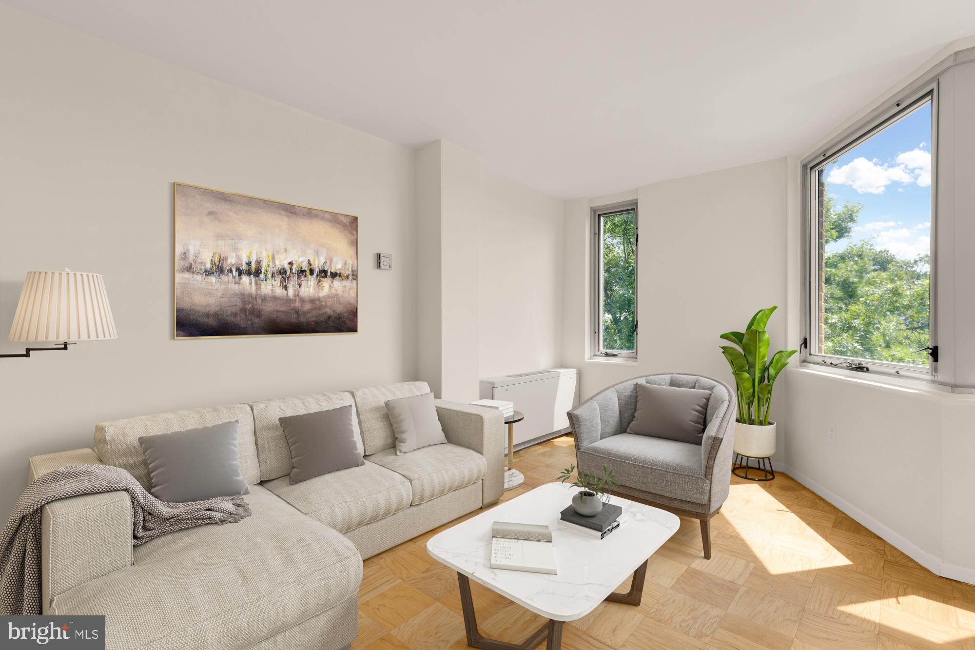2800 Wisconsin Avenue Northwest, Unit 609 Washington, DC 20007 - Photo 15 of 20 a living room with furniture and a potted plant