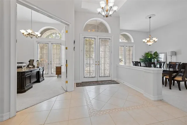 a view of a livingroom with a kitchen