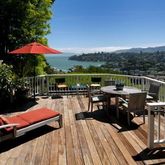 an outdoor view with patio