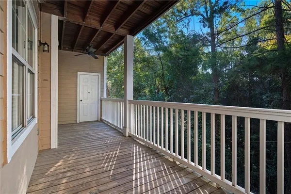 a view of a balcony