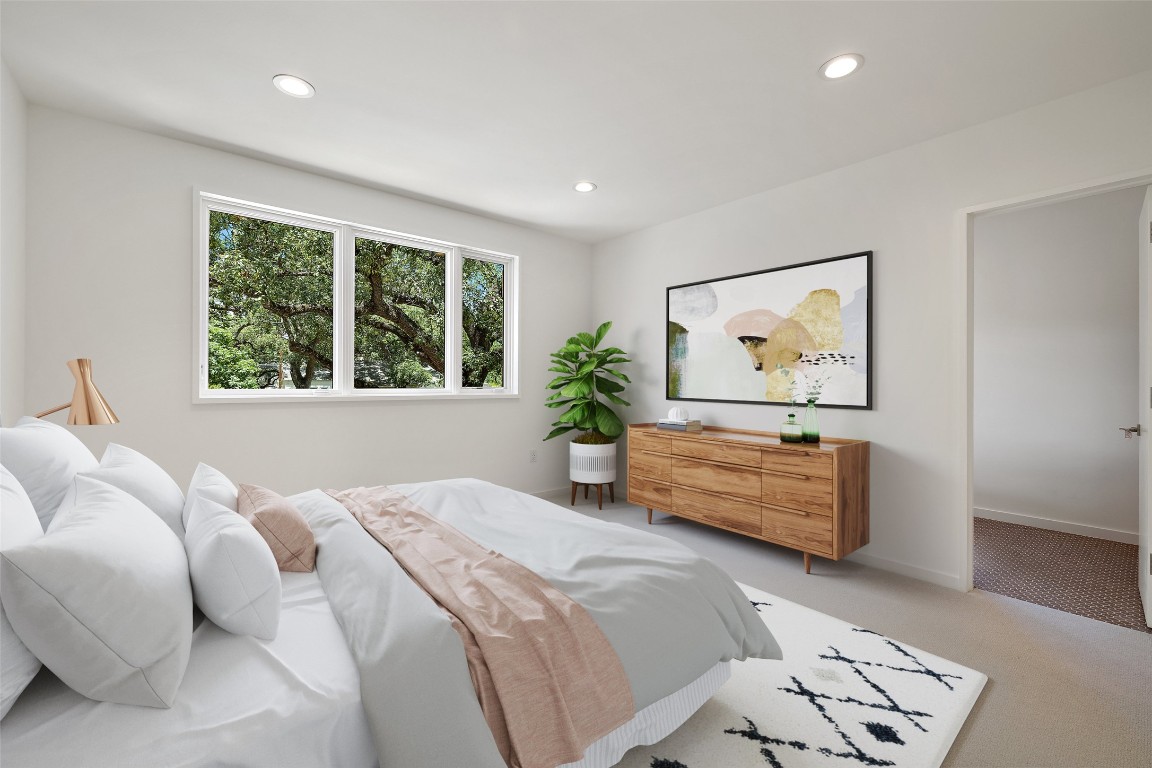 1319 Bonham Terrace Austin, TX 78704 - Photo 18 of 24 Carpeted bedroom with recessed lighting and baseboards