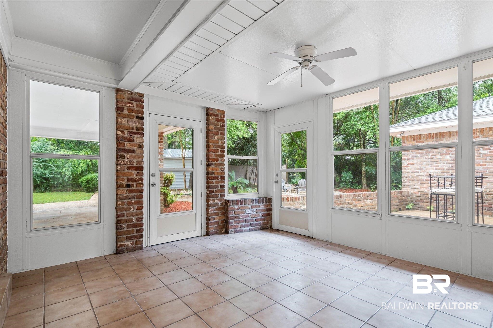 3655 Claridge Road South Mobile, AL 36608 - Photo 28 of 32 Unfurnished sunroom with ceiling fan