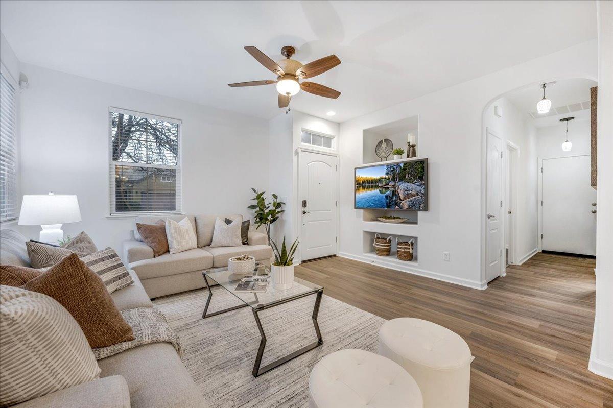 3755 Richmond Avenue Clovis, CA 93619 - Photo 3 of 30 a living room with furniture a ceiling fan and a rug
