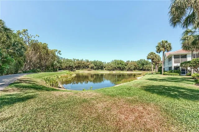 a view of a lake with houses