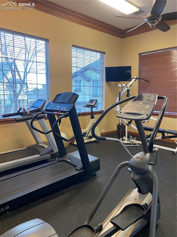 3715 Riviera Grove, Unit 201 Colorado Springs, CO 80922 - Photo 23 of 32 a view of a room with gym equipment
