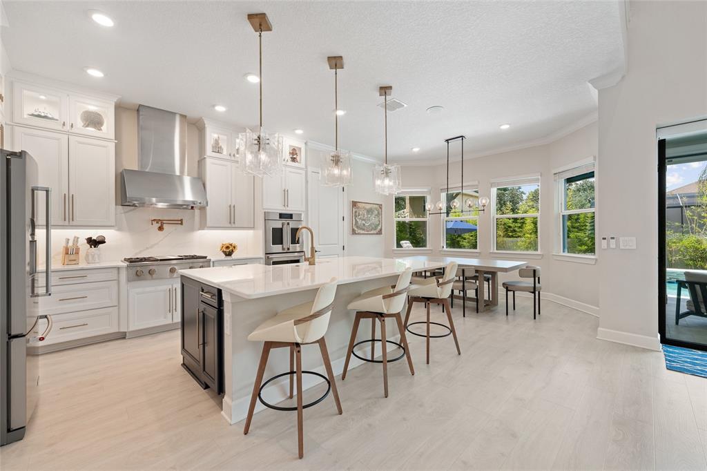 10175 Brocksport Circle Gotha, FL 34734 - Photo 7 of 54 a kitchen with kitchen island a dining table chairs sink and cabinets