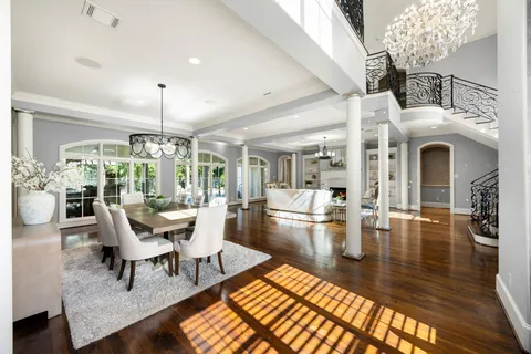 a kitchen with cabinets stainless steel appliances and a counter top space