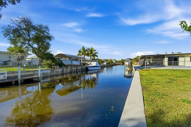a view of a lake with houses