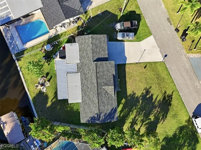 an aerial view of a house