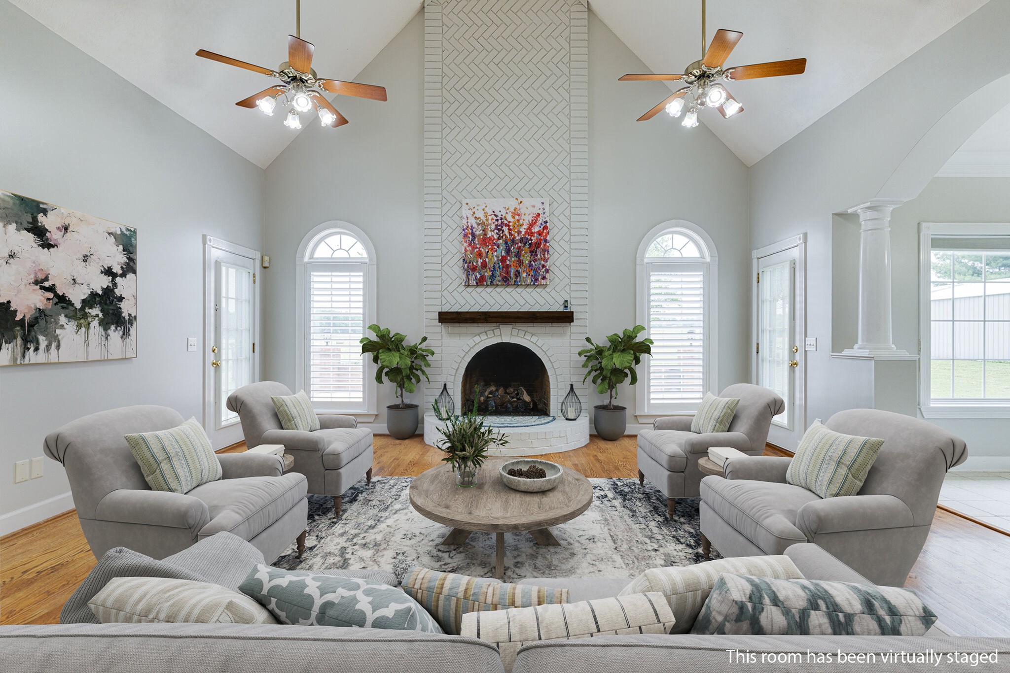 115 Rock Bridge Road Gallatin, TN 37066 - Photo 14 of 70 a living room with furniture a fireplace and a chandelier