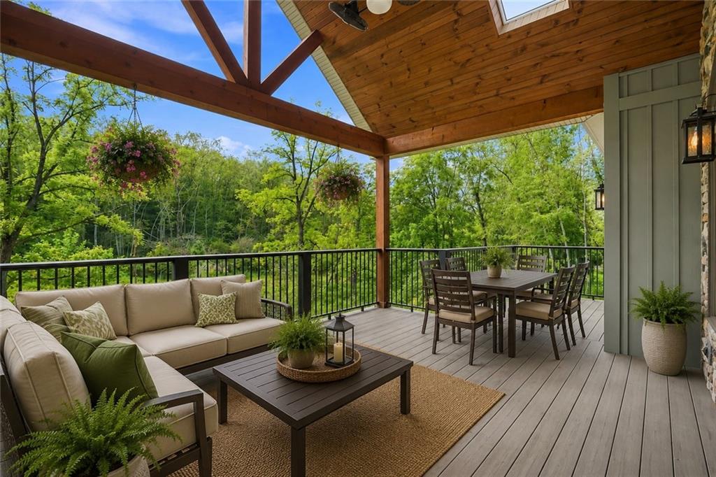 494 Ross Road Eighty Four, PA 15330 - Photo 18 of 50 Cathedral cedar ceiling with skylights. No maintenance deck *virtually staged*