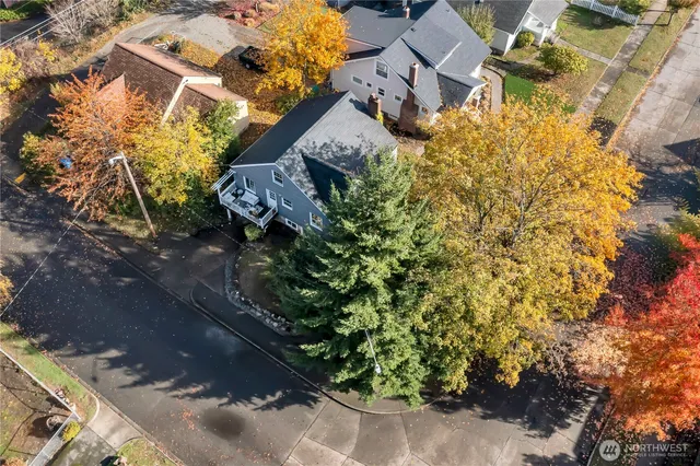 an aerial view of residential house with outdoor space