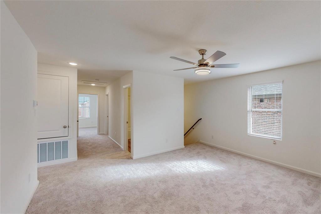 407 Madison Way Princeton, TX 75407 - Photo 29 of 40 Spare room featuring light carpet, ceiling fan, and recessed lighting