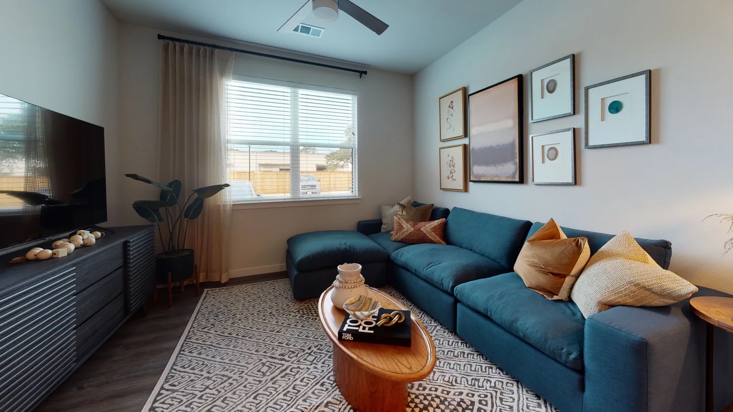 1148 Silber Road, Unit 8301 Houston, TX 77055 - Photo 6 of 36 a living room with furniture and a flat screen tv