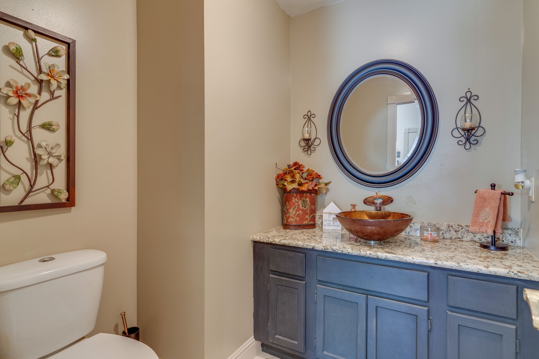 404 Denning Ford Road Portland, TN 37148 - Photo 16 of 30 a bathroom with a granite countertop toilet and a sink