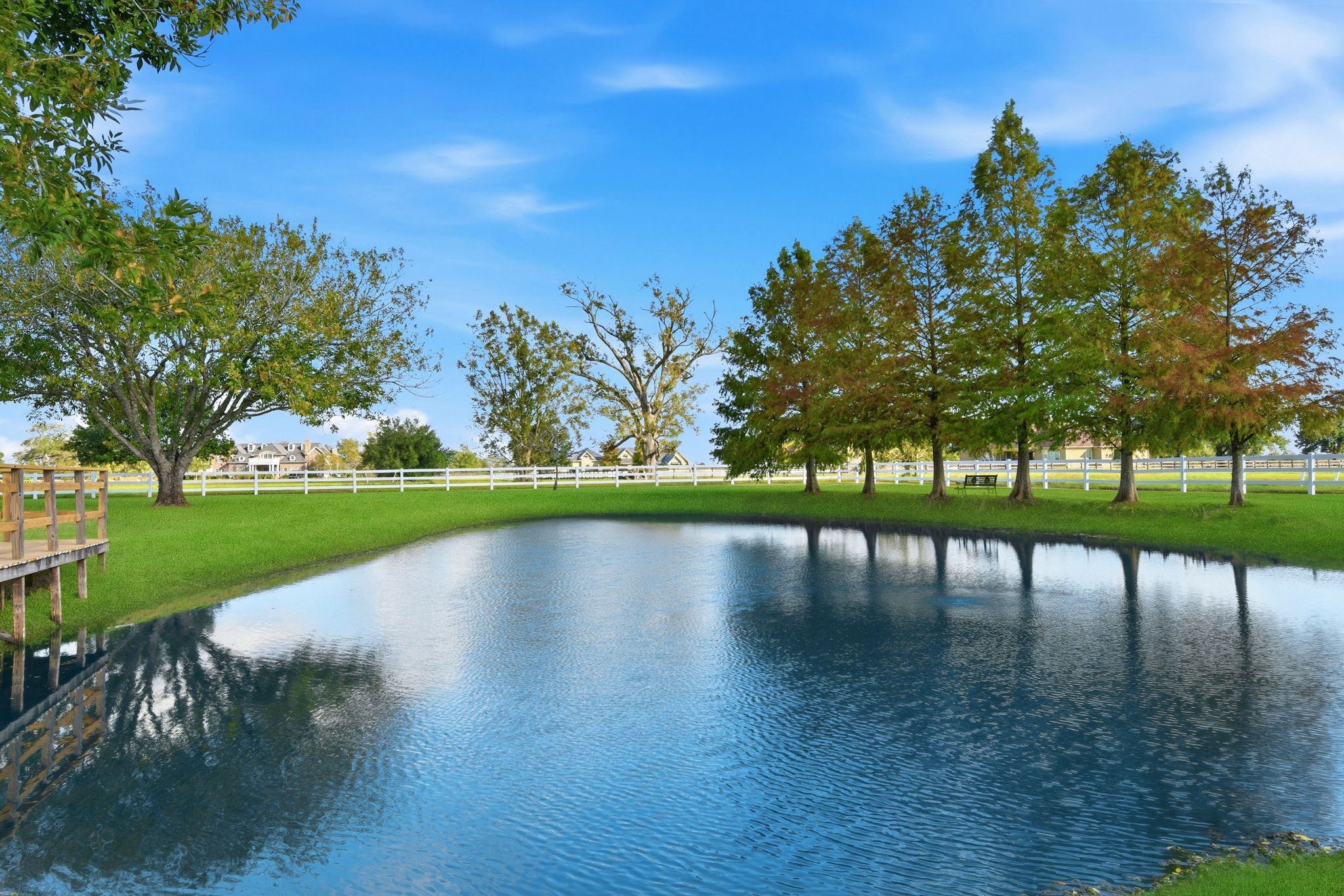 2819 Pearce Meadow Rosharon, TX 77583 - Photo 43 of 50 a view of a lake with a yard