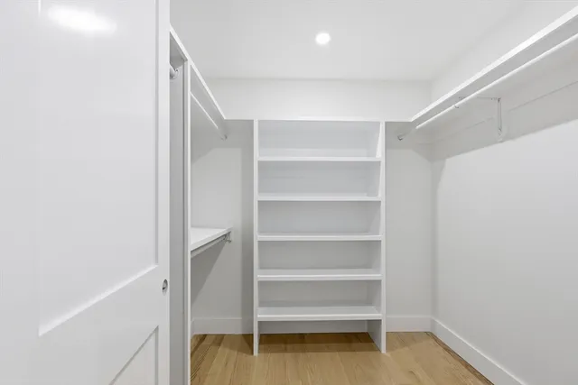a storage room with empty racks