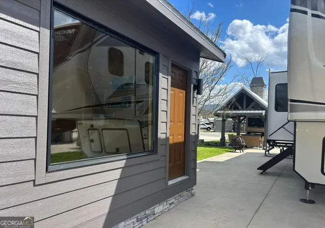a view of a entryway door of the house