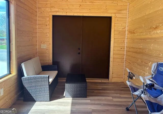 a view of outdoor seating space