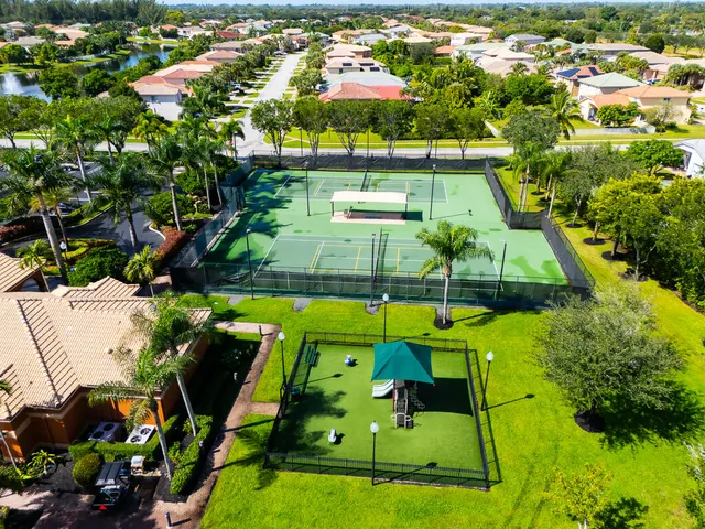 an aerial view of multiple house