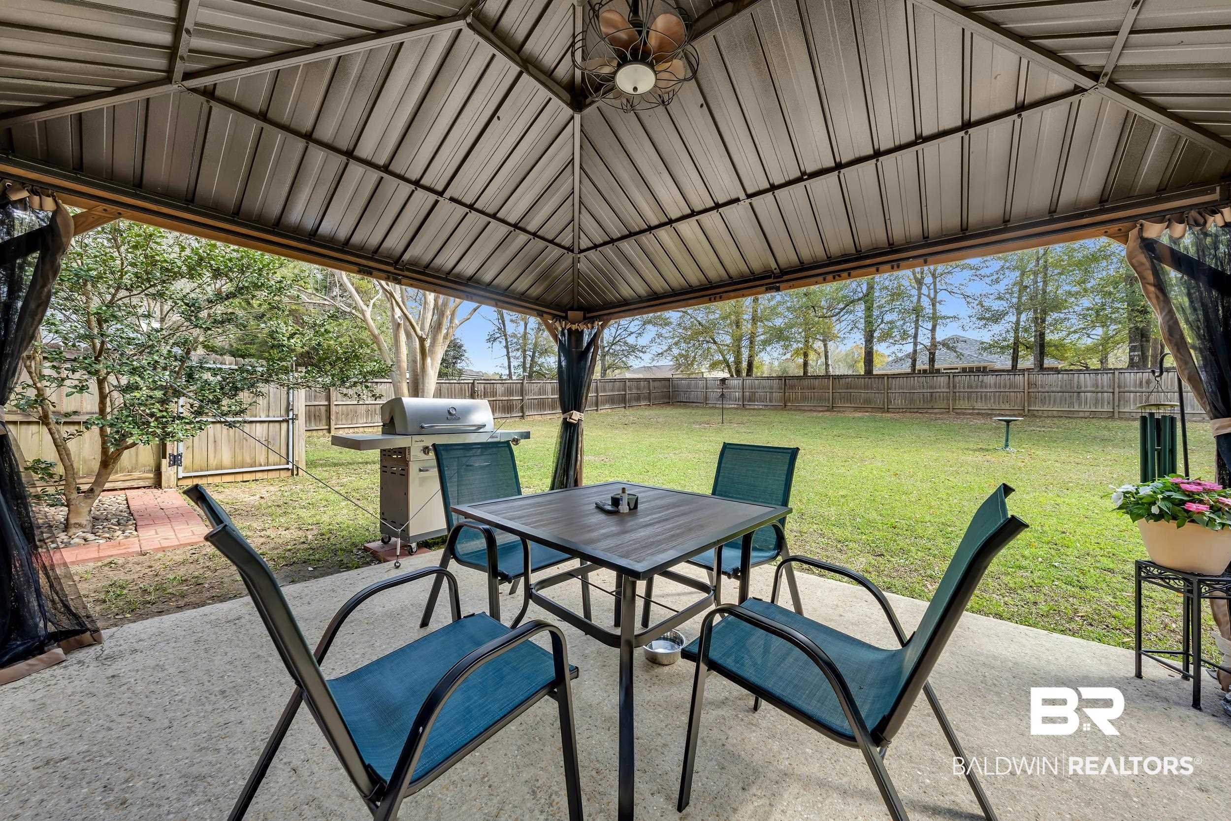 191 Robbins Boulevard Daphne, AL 36526 - Photo 23 of 24 Fenced backyard featuring outdoor dining area, a patio, and grilling area