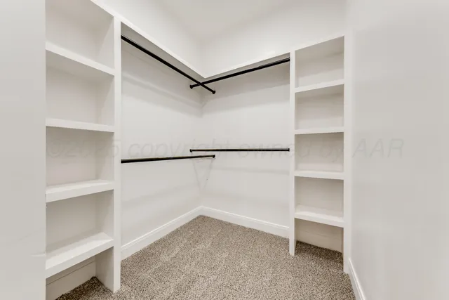 a view of an empty walk in closet