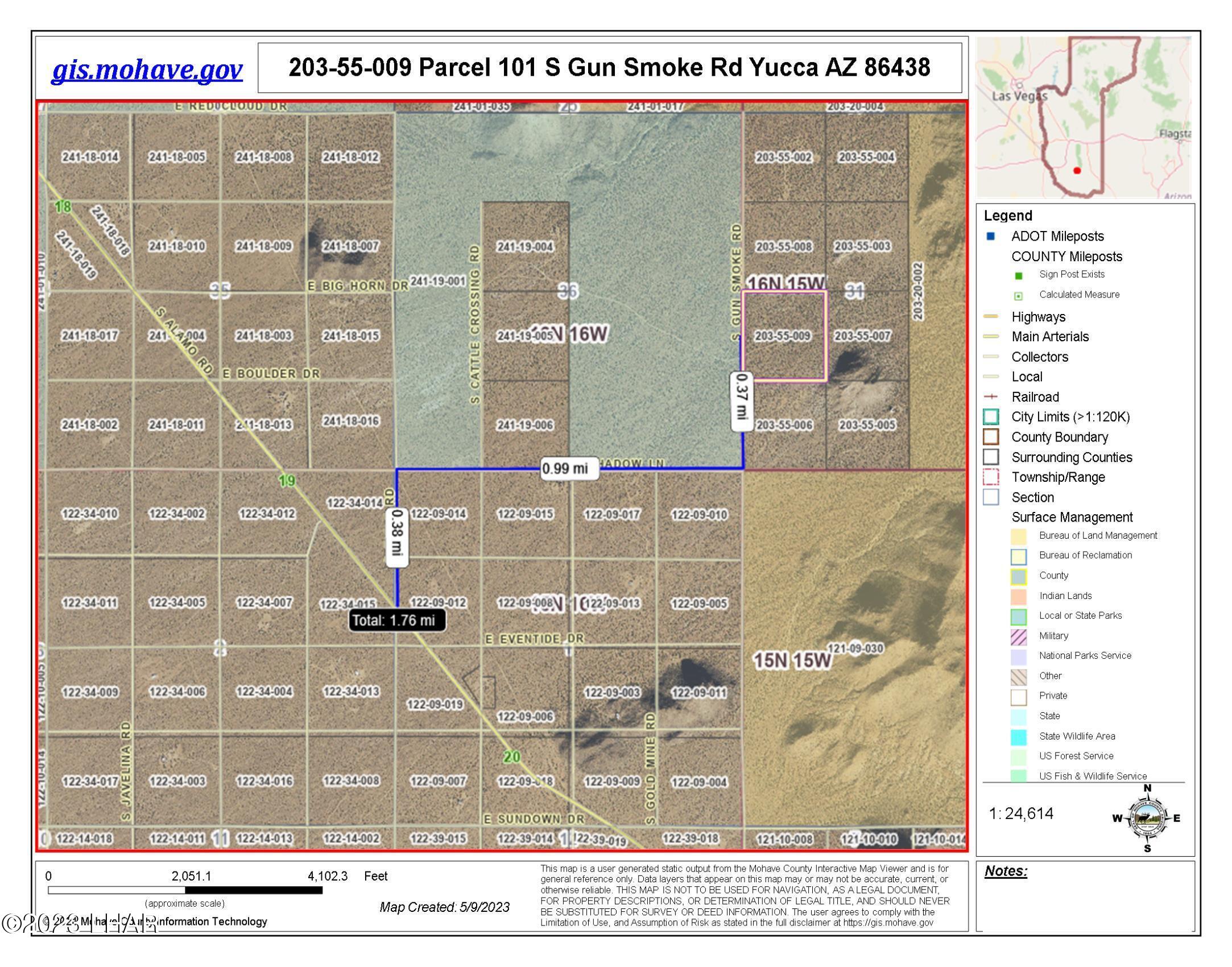 101 South Gunsmoke Road Yucca, AZ 86438 - Photo 16 of 67 203.55.009 Driving Map photo