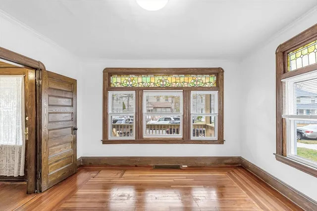 a view of an entryway with a window