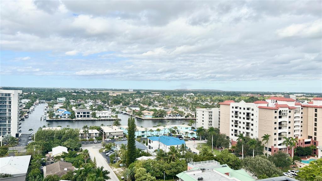 a view of a city with tall buildings
