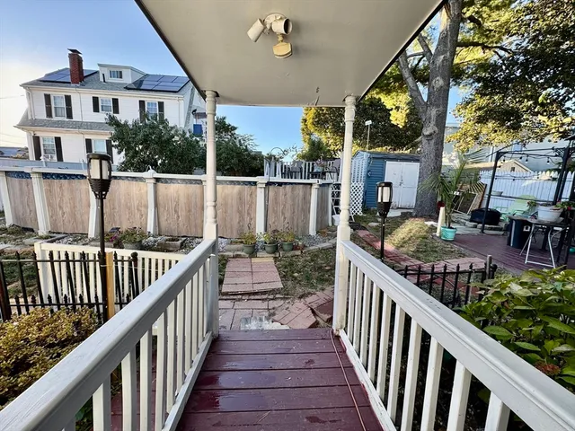 a view of street from deck