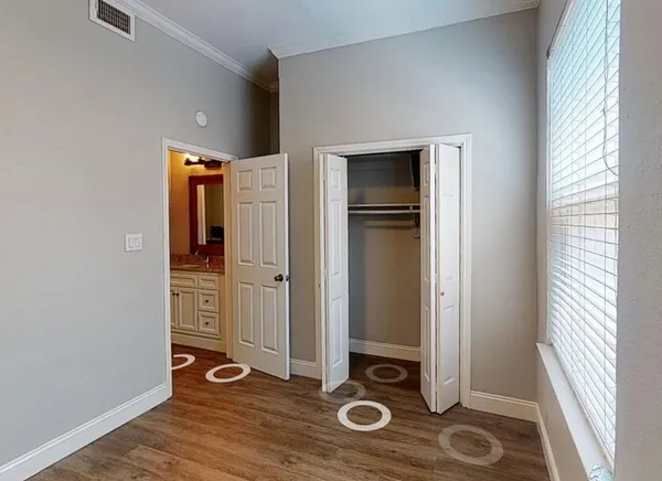 a view of outdoor space with wooden floor