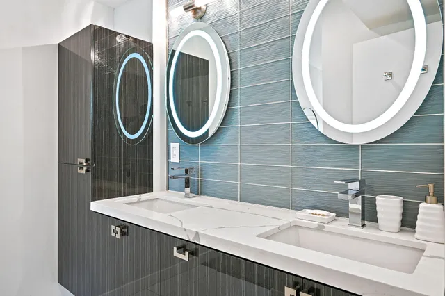 a bathroom with a shower