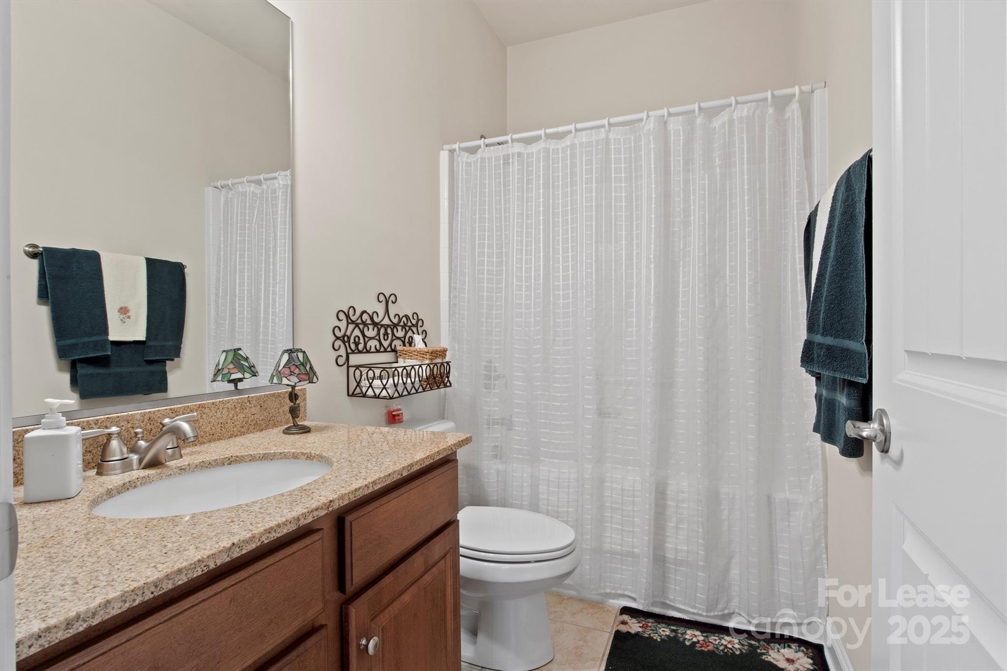 7266 Kenyon Drive Denver, NC 28037 - Photo 21 of 25 a bathroom with a granite countertop sink and a mirror