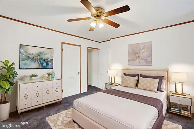 a view of a big room with carpet